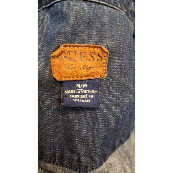 VTG GUESS LOS ANGLES 1981 Denim Chambray Shirt Snap Button Front Women Medium - Picture 8 of 8